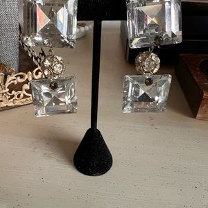 Beautiful dramatic 1980’s Vintage Glass Earrings